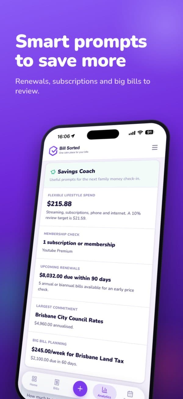Smart prompts to save more on renewals and subscriptions